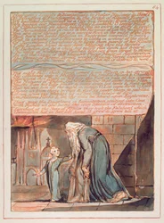Jeruzalem „De hoogten van Highgate en Hampstead...”, plaat 84, uit „Jeruzalem, de emanatie van de reus Albion” van William Blake (1757-1827), 1804-20